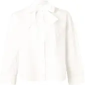 Armani Exchange pour femme. XW001757AF12812U0002 Chemisier blanc à n?uds (M), Casuel, Coton, Classique, Manche longue