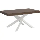 Itamoby Table Extensible 160/264X90 Cm Volantis Noyer Pieds Blancs