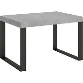 Itamoby Table Extensible 140/400X90 Cm Tecno Béton Avec Pieds Anthracite