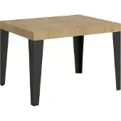 Itamoby Table Extensible 80X120/204 Cm Chêne Flamme Nature Structure Anthracite