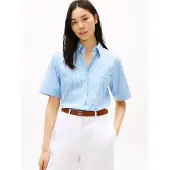 Tommy Hilfiger Ww0ww48899 Short Sleeve Shirt Bleu XL Femme