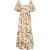 Vila Petite Robe d’été 'VIFLOLA' vert / orange / rose / blanc