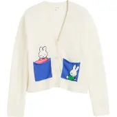 Chinti & Parker Cardigan 'Miffy Pocket Play' crème / bleu / pitaya / blanc cassé