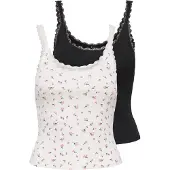 ONLY Haut 'ONLFENJA' vert / rose / noir / blanc