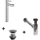 MOB-IN Robinet bec haut TAP + bonde LIV + siphon SIMON