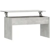 vidaXL Table basse gris béton 102x50,5x52,5 cm Bois composite