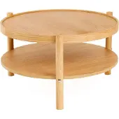 Skye Decor , table basse haut de gamme 100 % bois massif, chêne, Ø 80 cm, hauteur 48 cm | Épaisseur 18 mm | Style scandinave moderne, élégante et fonctionnelle pour votre intérieur.