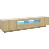 Sonstiges Meuble TV avec lumières LED Chêne sonoma 200x35x40 cm