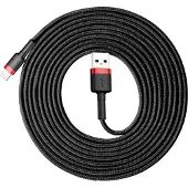 Baseus Câble Lightning Usb Cafule 2A 3M (Czarno-Czerwony)