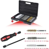 Ks Tools Jeu de brosses de nettoyage pour puit de bougie de préchauffage ou d'injecteur - - 340.0010