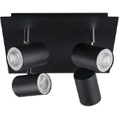 Kanlux S.A. Kanlux EVALO 10W spot de plafond/applique, aluminium, noir/chrome, IP20, GU10