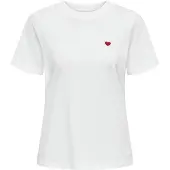JDY T-shirt 'JDYPISA' rouge / blanc
