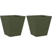 vidaXL Jardinières 2 pcs vert olive 30x30x30 cm acier