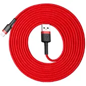 Baseus Câble Lightning Usb Cafule 2A 3M (Czerwony)