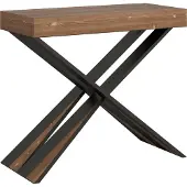 Itamoby Console Extensible 90X40/190 Cm Diago Petit Sapin Teint Structure Anthracite