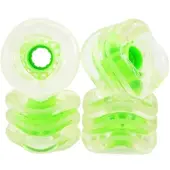 Shark Wheel Roues Skateboard - Sk8 - California Roll - 60mm 78a - Clear avec Green Hub - Shark Wheel
