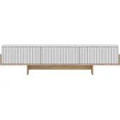 Concept-Usine Meuble TV avec placards blanc et bois 180cm WOPI
