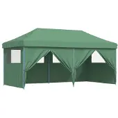 vidaXL Tente de réception pliable Pop-Up avec 4 panneaux latéraux vert