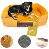 Trends4cents DEAR DARLING DD-04BRS Lit de luxe pour chien Lit pour chat marron taille S 50x40cm avec matelas en mousse à mémoire de forme