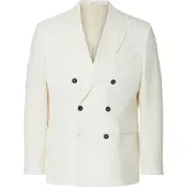 Selected Laine Mélangée, Coupe Droite Blazer Homme Blanc 54