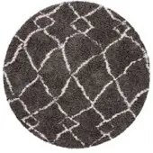 Tapis.fr Tapis à poils longs Oregon gris 120 cm rond