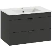 HOMCOM Meuble sous-lavabo Meuble suspendu avec lavabo en céramique