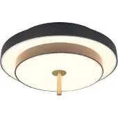 TRIO Plafonnier LED, noir et or, Switch Dimmer, D 40 cm