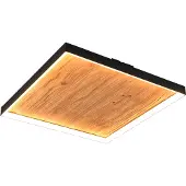 TRIO Plafonnier LED, interrupteur-variateur, bois, L 45 cm