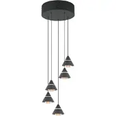 TRIO Suspension design Romeo 5 lumières noir