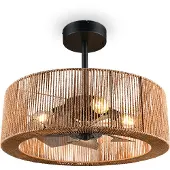 TRIO Ventilateur de rotin Smillum Ø 61cm