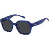 Polaroid Lunettes de soleil bleu électrique style carré – Protection UV – Design moderne unisexe