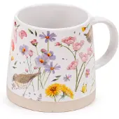 Puckator Steingutbecher – Blumen und Vögel, Tasse, Multicolore