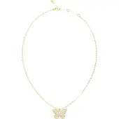GUESS Borboleta Halskette, (Acier inoxydable, Verre)