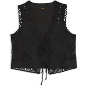 BOSS Gilet brodé avec fermeture par cravate