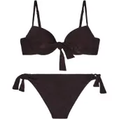 Emporio Armani pour femme. EW000785_AF20241 Bikini à motif jacquard marron (S), Beachwear, Polyester