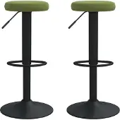 vidaXL Tabouret de bar 2 pcs. velours vert clair