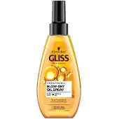 Schwarzkopf Gliss Blow-Dry Oil Spray - Huile thermo-protectrice en spray pour les cheveux, 150 ml