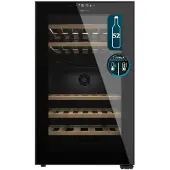 Cecotec Cave à vin Vinoteca 52 bouteilles avec double zone de température, modèle Bolero GrandSommelier Duo 52000, couleur noire. Compresseur intégré