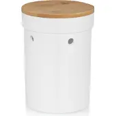kela Pot à oignons Salena H20,5cm Ø15cm idéal pour le stockage Céramique Couvercle en bambou Récipient Boîte à provisions Blanc