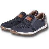 Rieker Pantoufle 'Slipper Herren 08869-14 Leder-Mix in blau' bleu