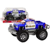 Leantoys Véhicule de police tout-terrain bleu de camionnette de voiture de police
