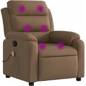 vidaXL Fauteuil de massage Marron Tissu