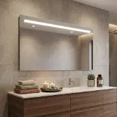KIAMAMI VALENTINA MIROIR AVEC BANDE LED SUPÉRIEURE RÉTROÉCLAIRÉ 120X70 CM