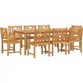 Syfax Ensemble de salle à manger pour jardin 9 pcs Marron