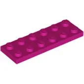 LEGO 2x6 plaque 3795 - 100 pièces magenta