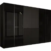 3Xeliving Armoire, noir graphite, 3 x 100 x 200 x 51 cm