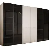 3Xeliving Armoire, beige sable, 3 x 100 x 200 x 51 cm