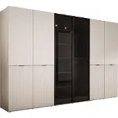 3Xeliving Armoire, beige sable, 3 x 100 x 200 x 51 cm