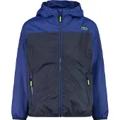 CMP Veste imperméable à capuche fixe pour enfants N950 BLACK BLUE 128