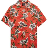 Superdry Hawaiian Print Short Sleeve Shirt Rouge L Homme